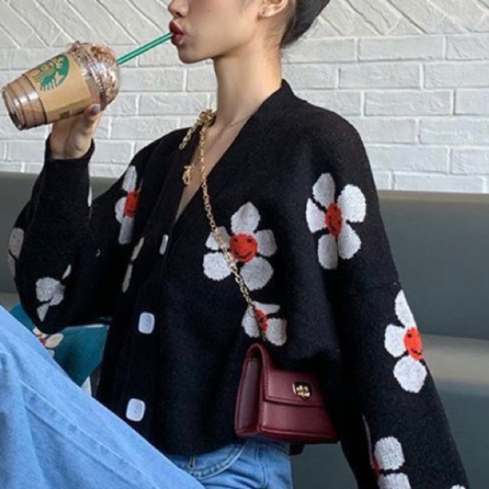 Flower Print Cardigan